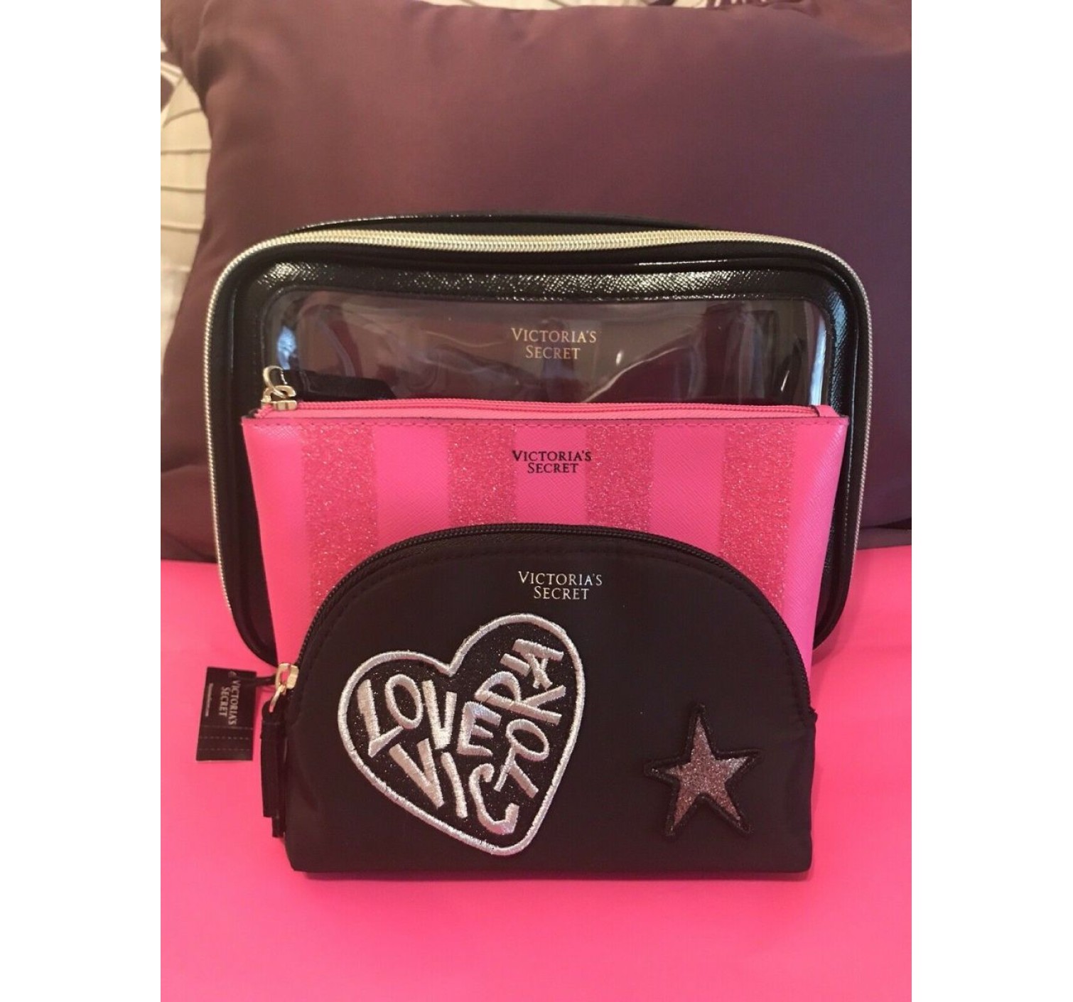 3 в 1 косметичка Victoria’s Secret VS Patch Backstage Nested Trio