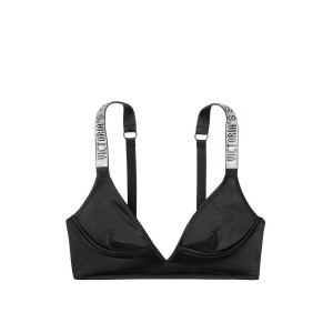 Бюстгальтер Victoria's Secret Lux bra Plunge Embellished Straps V-WIRE Long Line BLACK