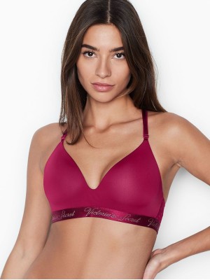 Бюстгальтер Victoria Secret Logo Bra Lightly Lined Wireless Razzleberry