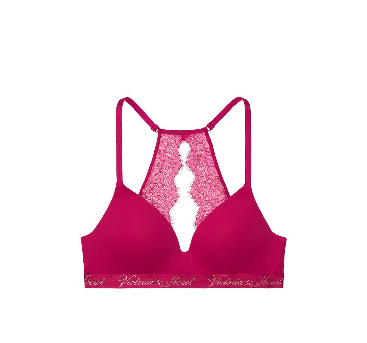 Бюстгальтер Victoria’s Secret Logo Bra Lightly Lined Wireless Razzleberry