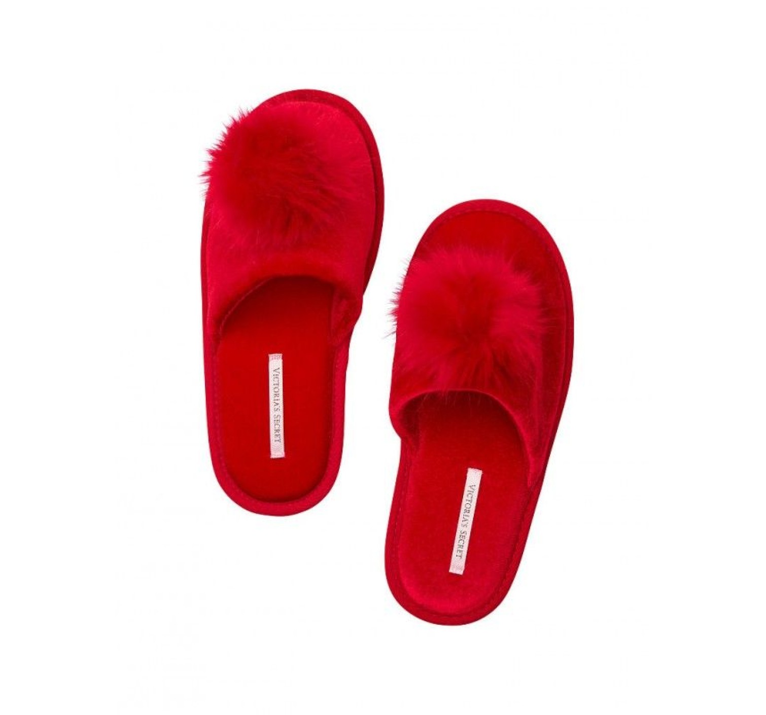 Домашние тапочки Victoria’s Secret Slippers pom-pon красные