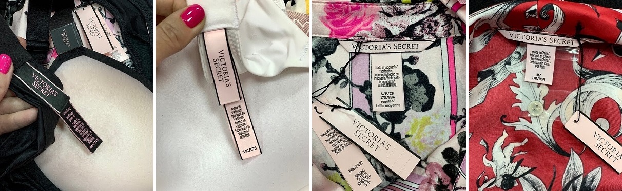 Оригінальні бірки товарів Victoria's Secret