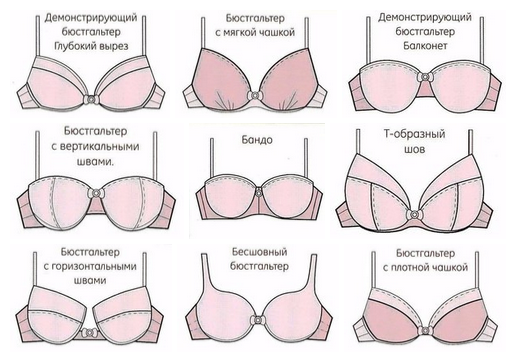 >виды бюстгальтеров